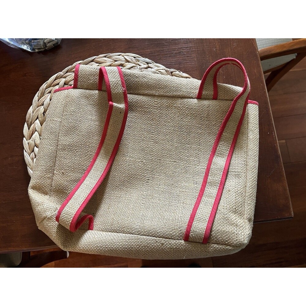 Vintage 1972 peanuts Snoopy Woodstock burlap tote ,Charles Schultz retro hippie - Picture 2 of 4